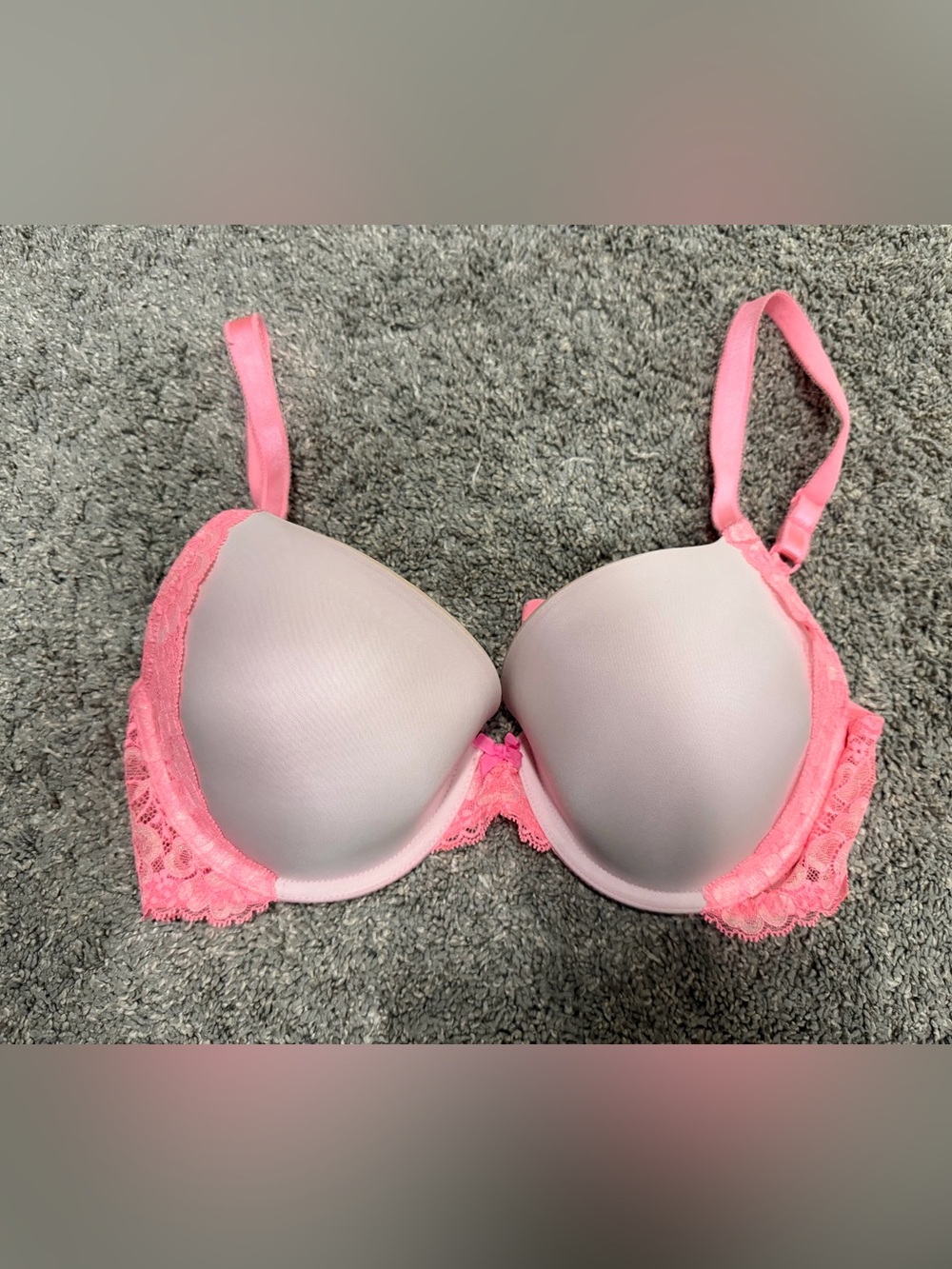 Pink Lace-Trim Push-Up Bra - Women Intimates